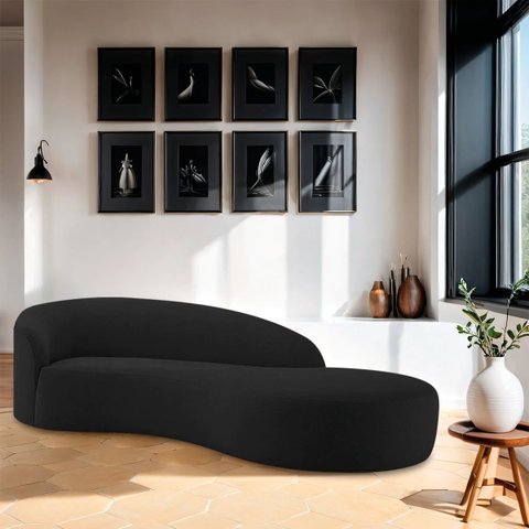 Divã Recamier Orgânico França 220cm Lado Direito Bouclé