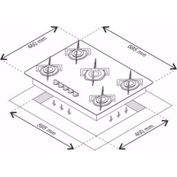 Cooktop Chamalux 5 Bocas Preto - Gás Natural - 2