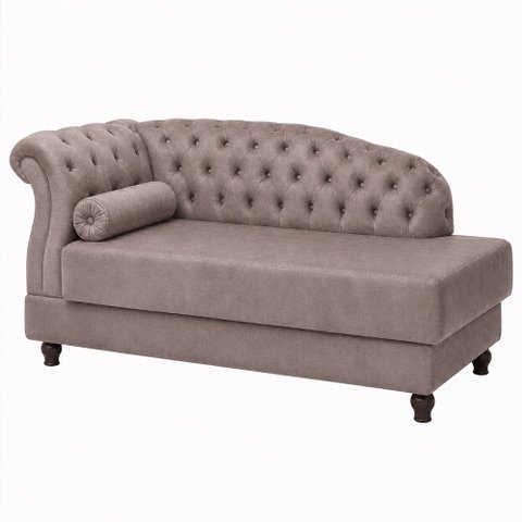 Chaise 160cm Esquerdo Pomme Veludo Nobre Avelã - Sallar Home