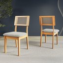 Ver imagem 5 de Kit Mesa de Jantar Orgânica Ripada 6 Lugares Tampo em MDF com Cadeiras Estofadas 160cm Dalla Costa