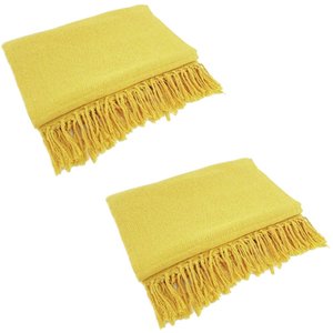 Kit 2 Mantas para Sofá Tipo Manta Capa de Sofá 2,40 X 1,80 Várias Cores:amarelo