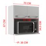 Armário Aéreo Modulado para Microondas Fidelitá Viena 70cm 2 Portas - 4