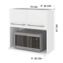 Ver imagem 3 de Armário Aéreo Modulado para Microondas Fidelitá Viena 70cm 2 Portas