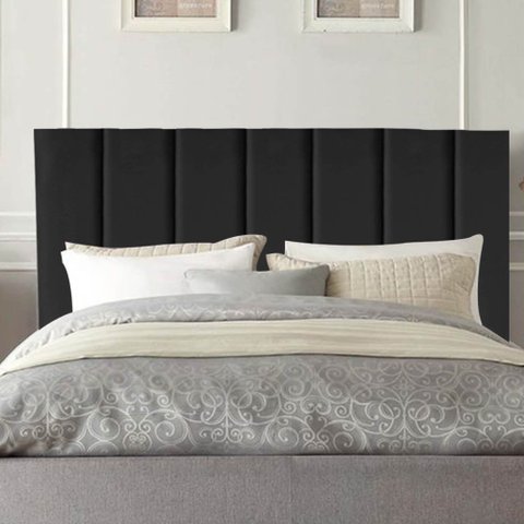 Cabeceira Estofada Queen 160CM Carla II Suede Preto - D A DECOR D&A Decor