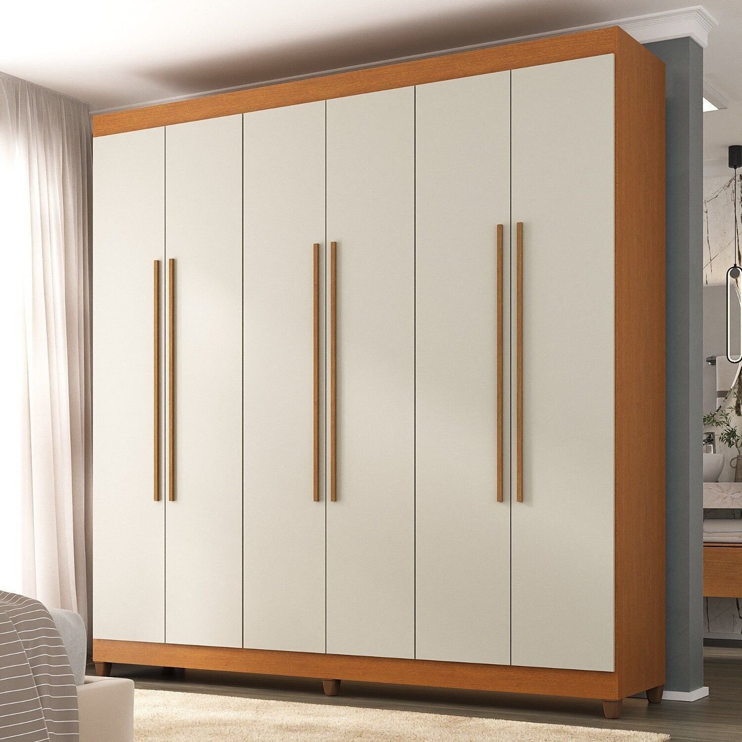 Guarda-roupa Casal 6 Portas 2 Gavetas Apolo | MadeiraMadeira