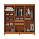 Ver imagem 4 de Guarda-Roupa Casal 6 Portas 2 Gavetas Apolo Marrom/Freijó/Off White