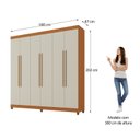 Ver imagem 3 de Guarda-Roupa Casal 6 Portas 2 Gavetas Apolo Marrom/Freijó/Off White