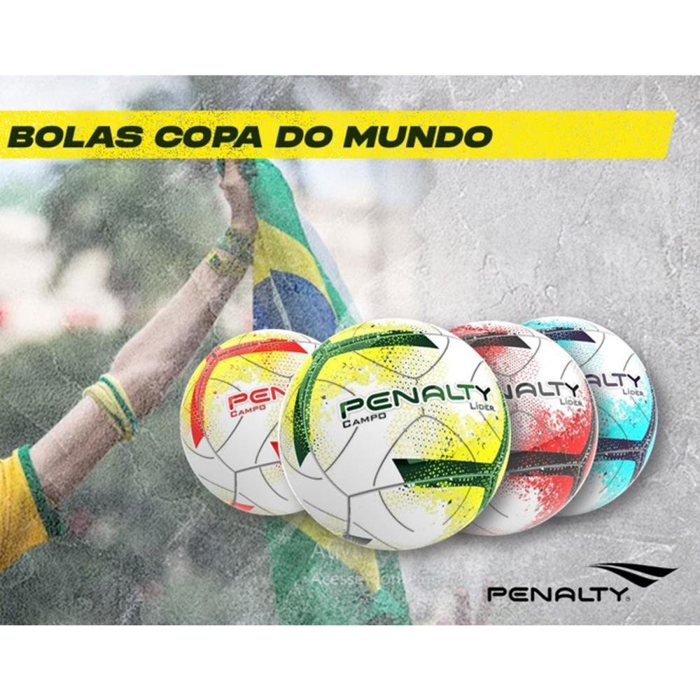 Bola Campo Penalty Líder XXII - Amarelo/Preto/Azul - Bola Campo