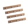 Kit 4 Cabides em Madeira 3 Pinos Organizador de Parede - 1