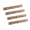 Ver imagem 1 de Kit 4 Cabides em Madeira 3 Pinos Organizador de Parede