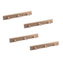 Ver imagem 6 de Kit 4 Cabides em Madeira 3 Pinos Organizador de Parede