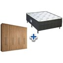 Ver imagem 1 de Cama Box Conjugado Casal Union Ortobom + Guarda Roupa Master Vip 8.4 Atacama