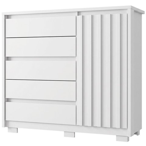 Cômoda Sapateira para Quarto 1 Porta 5 Gavetas Sardenha A04 Branco - Lyam Decor