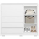 Ver imagem 4 de Cômoda Sapateira para Quarto 1 Porta 5 Gavetas Sardenha A04 Branco - Lyam Decor