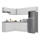 Ver imagem 3 de Armário de Cozinha Completa de Canto com Rodapé Veneza Multimóveis MP2104.891 Branco