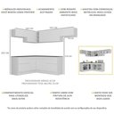 Ver imagem 4 de Armário de Cozinha Completa de Canto com Rodapé Veneza Multimóveis MP2104.891 Branco