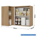 Ver imagem 3 de Armário Aéreo Canto Reto 94 Cm 1 Porta Finesse Capuccino - Thb