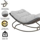 Ver imagem 4 de Cadeira Balanço Viena Corda Náutica para Jardim Sala Trama Cinza