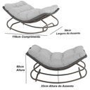 Ver imagem 3 de Cadeira Balanço Viena Corda Náutica para Jardim Sala Trama Cinza