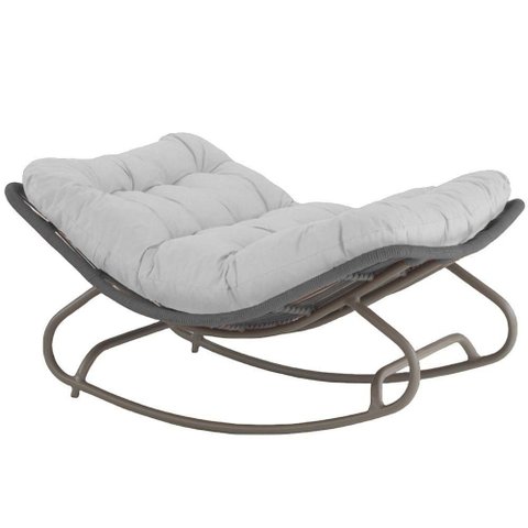 Cadeira Balanço Viena Corda Náutica para Jardim Sala Trama Cinza