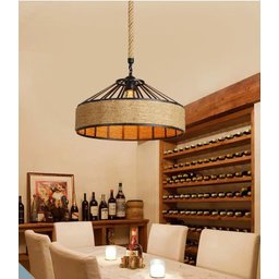 Lustre Pendente Corda Sisal 30cm Retro E27 Bivolt - 5