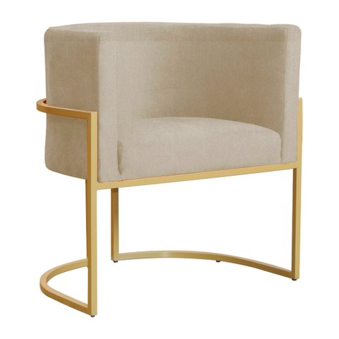Poltrona Decorativa Sala de Estar Luana Base Gold Suede