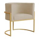 Ver imagem 1 de Poltrona Decorativa Sala de Estar Luana Base Gold Suede