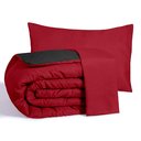 Ver imagem 3 de Kit Edredom Casal Queen 3 Peças Margarida Cama Box:vermelho e Preto