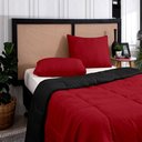 Ver imagem 2 de Kit Edredom Casal Queen 3 Peças Margarida Cama Box:vermelho e Preto