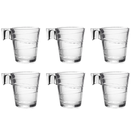 Jogo de Xícaras Vidro Transparente Café Cafezinho 80ml 6 pçs - 1