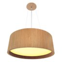 Ver imagem 3 de Lustre Pendente Madeira Redondo 40x15cm - 4 Luzes - Freijó