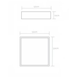 Plafon Quadrado Madeira 50x50cm 4 Luzes E27 Málaga - 2