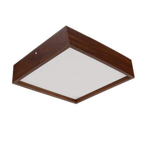 Plafon Quadrado Madeira 40x40cm - 4 Luzes E27 - Imbuia
