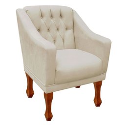 Kit Namoradeira + 2 Poltrona Decorativa Grécia - Dritex:suede Bege - 5
