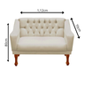Kit Namoradeira + 2 Poltrona Decorativa Grécia - Dritex:suede Bege - 7