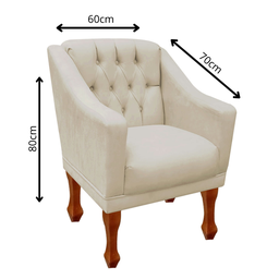 Kit Namoradeira + 2 Poltrona Decorativa Grécia - Dritex:suede Bege - 6