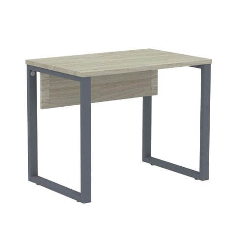 Mesa Escritório P25 Tub Pandin 90 Cm (larg) Tampo Mdp Nogueira Casablanca Pé Aço Tubular Grafito