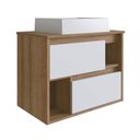 Ver imagem 2 de Gabinete para Banheiro Suspenso 60cm com 2 Gavetas Mel Branco Lvp03 Versato Nova Móbile