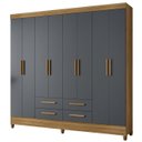Ver imagem 1 de Guarda Roupa Casal 204cm 8 Portas Vitta Freijó/cinza Z17 - Mpozenato