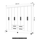 Ver imagem 4 de Guarda Roupa Casal 204cm 8 Portas Vitta Freijó/cinza Z17 - Mpozenato