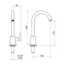 Ver imagem 2 de Torneira Lavatório Balcão 1190 Athena Slim Matte Meber