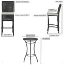 Ver imagem 2 de Mesa Bistrô com 4 Banquetas Roma Preta Corda Náutica Estofado 3 Trama Original