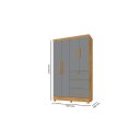 Ver imagem 3 de Roupeiro / Guarda Roupas / Armário Tok 1.20m 4 Portas Puxadores Cromados 3 Gavetas Sendo 1 com Chave