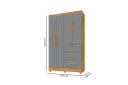 Ver imagem 3 de Roupeiro / Guarda Roupas / Armário Tok 1.20m 4 Portas Puxadores Cromados 3 Gavetas Sendo 1 com Chave