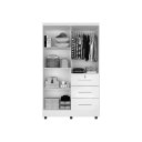 Ver imagem 4 de Roupeiro / Guarda Roupas / Armário TOK 1.20m 4 Portas Puxadores Cromados 3 Gavetas sendo 1 com Chave