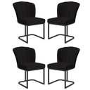 Ver imagem 1 de Kit 4 Cadeiras Jantar Flor Mesa Cozinha Reforçada Base Metal Preta Cor:preto