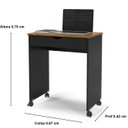 Ver imagem 2 de Mesa de Computador Veronica 1 Gaveta e Rodinha Cores - Comprar Moveis em Casa: Freijó / Preto