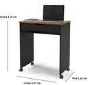Ver imagem 2 de Mesa de Computador Veronica 1 Gaveta e Rodinha Cores - Comprar Moveis em Casa: Freijó / Preto