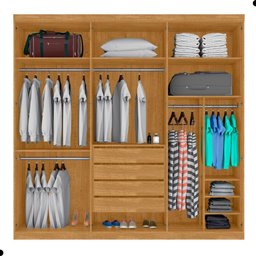 Roupeiro 6 Portas e 4 Gavetas Cotia Naturalle - 3