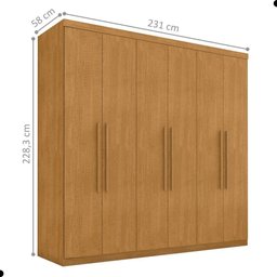 Roupeiro 6 Portas e 4 Gavetas Cotia Naturalle - 4